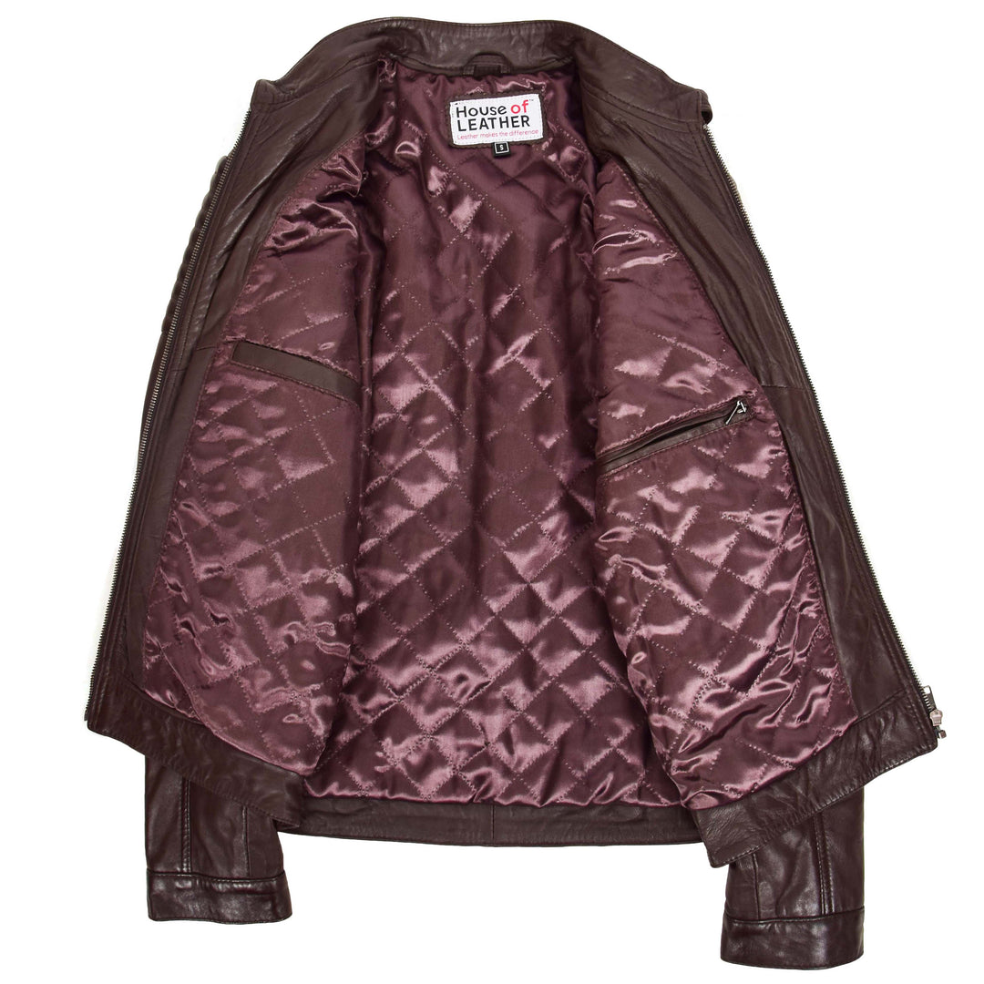Ron Cafe Racer Casual Cafe Racer Leather Jacket Ron Brown | House of Leather