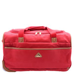 Faux Leather Mid Size Wheeled Holdall H052 Red 7