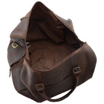 Genuine Leather Holdall Weekend Multi Use Duffle Bag ADEL Brown 7