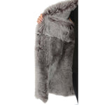 shearling fur lined coat for womens