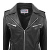 Womens Leather Fitted Biker Style Jacket Kim Black