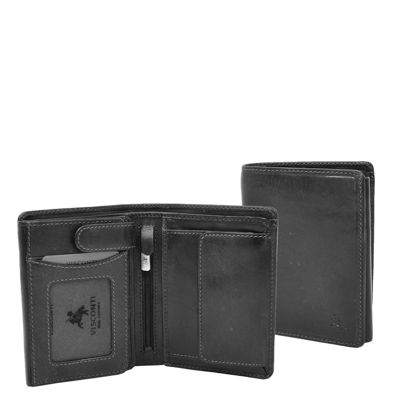 Mens RFID BiFold Leather Wallet Taunton Black