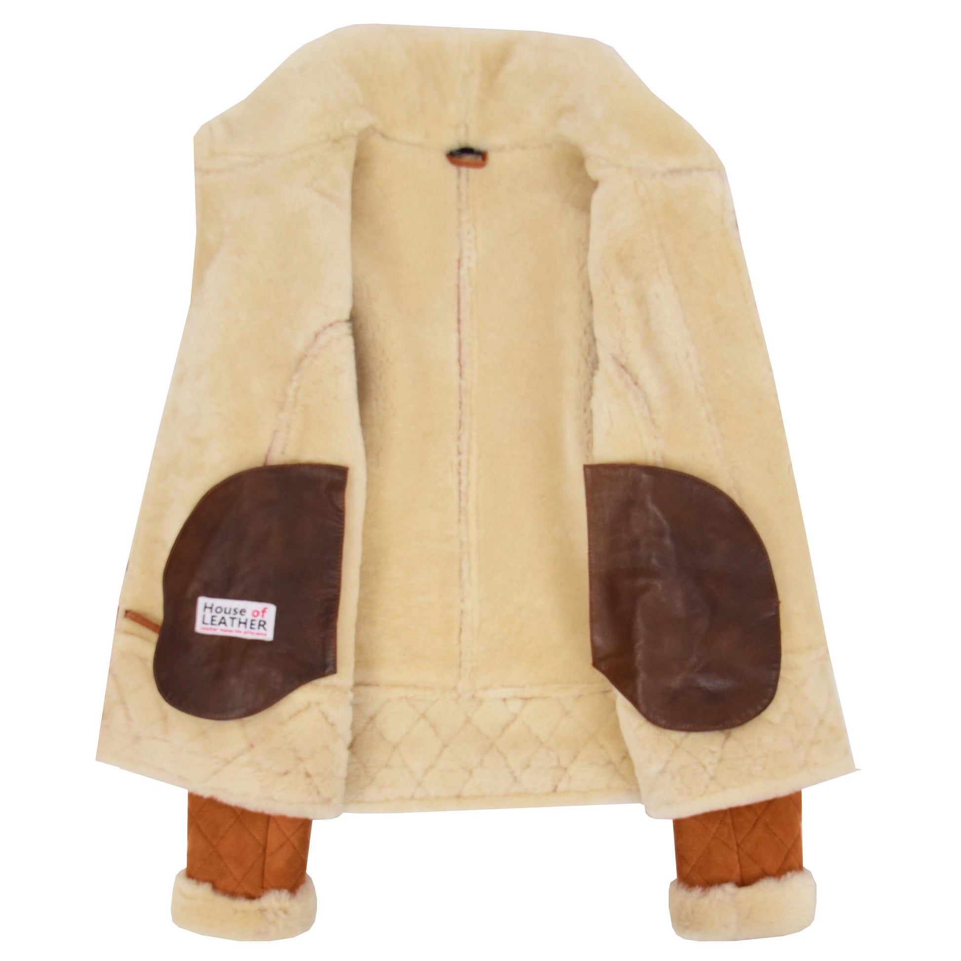 Womens Merino Sheepskin Aviator Jacket Isabelle Tan 6