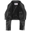Womens Leather Cropped Biker Style Jacket Demi Black 6