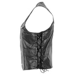 Mens Real Leather Gilet with Side Tassel Feature Jax Black 4