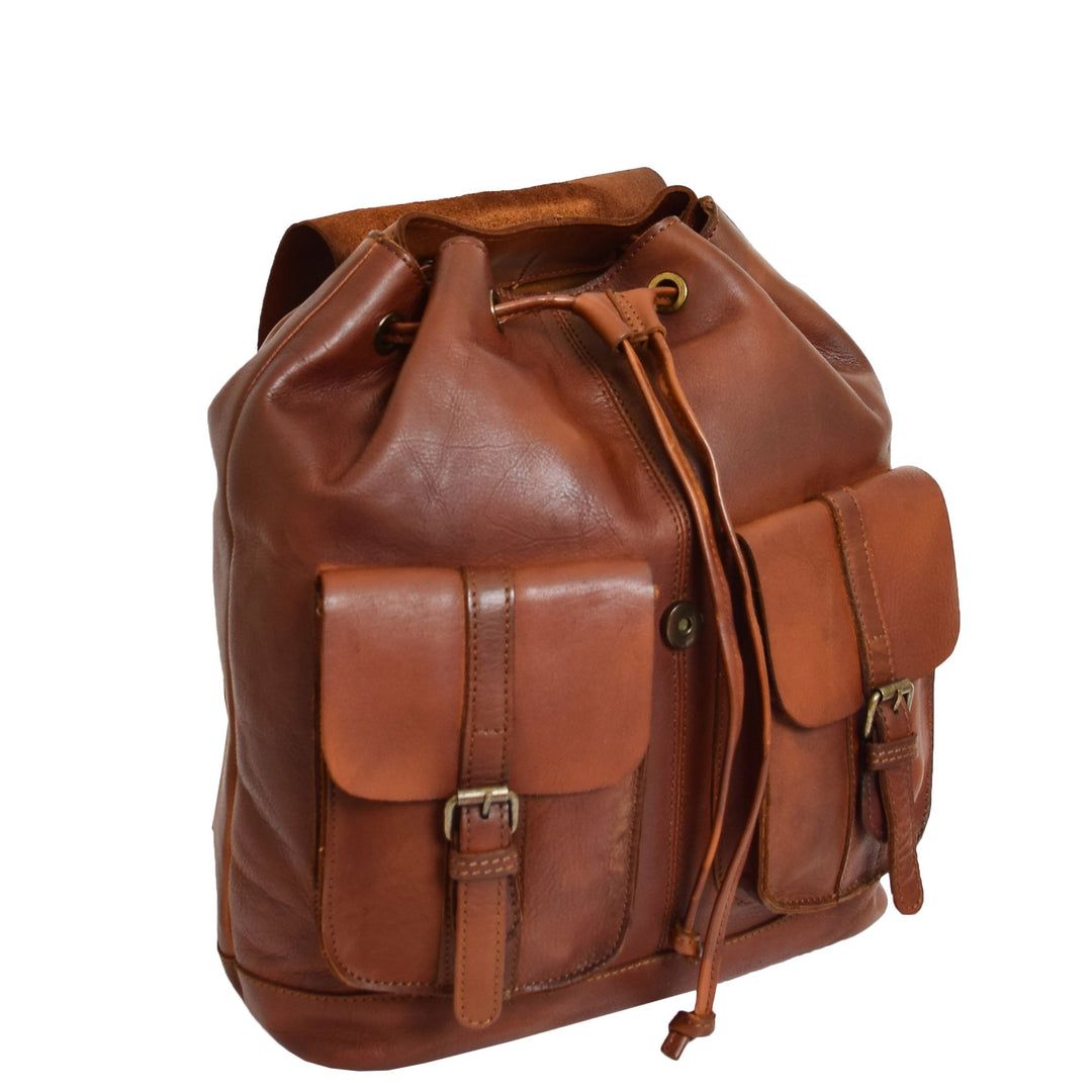 Tan Rucksack Real Leather Classic Vintage Rucksack Tan | House of Leather