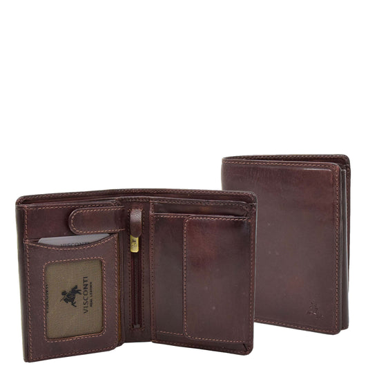 Mens RFID BiFold Leather Wallet Taunton Brown