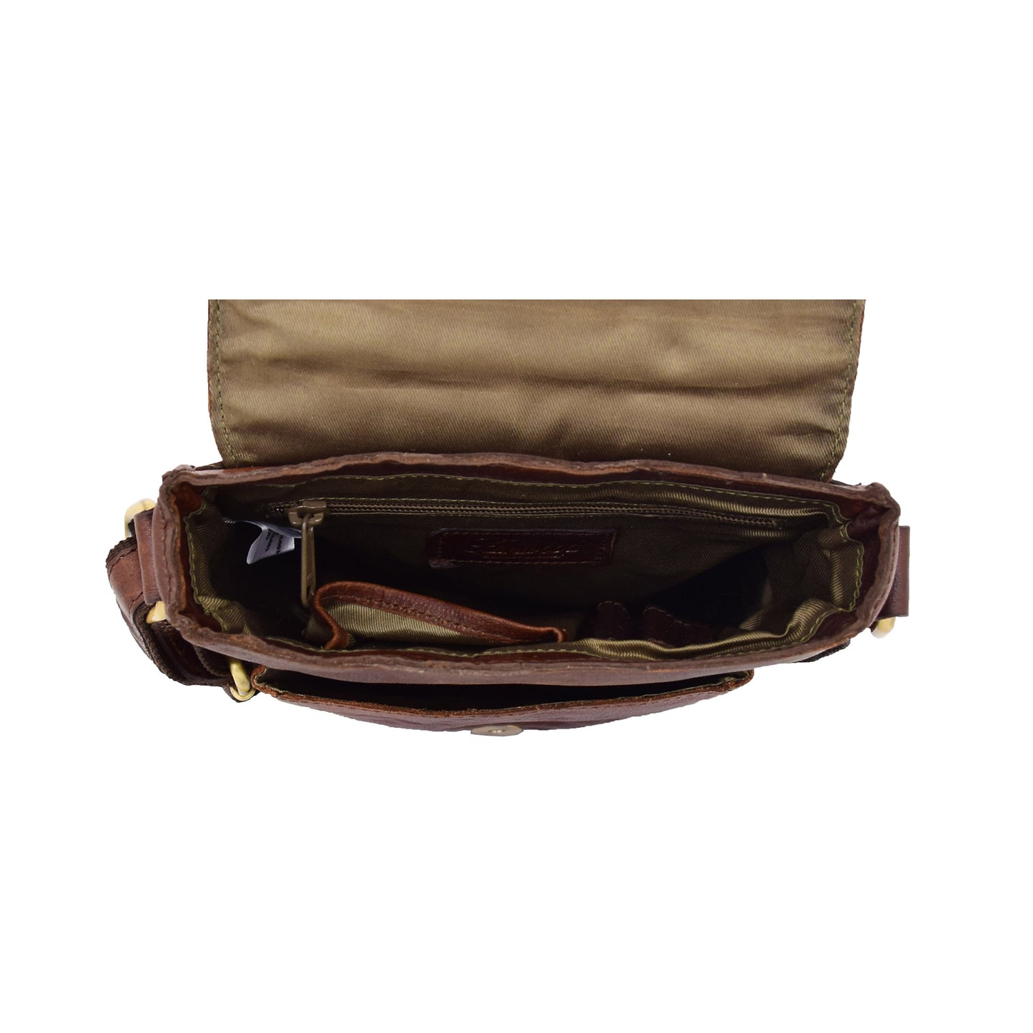 Mens Leather Cross Body Flight Bag Oldenburg Brown