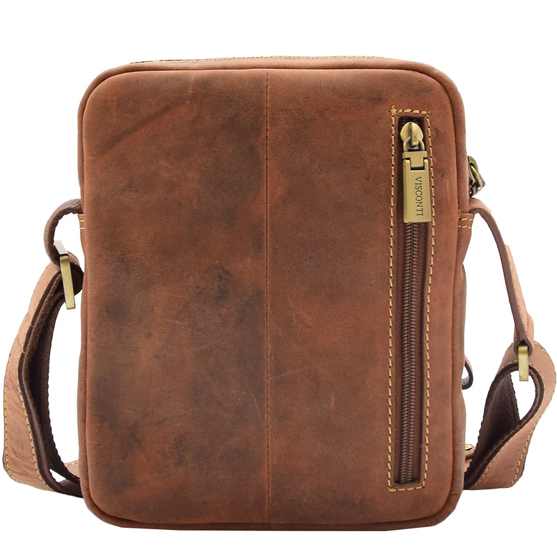 Mens Small Smart Crossbody Bag Organiser Genuine Leather Multi Pockets Riga 2