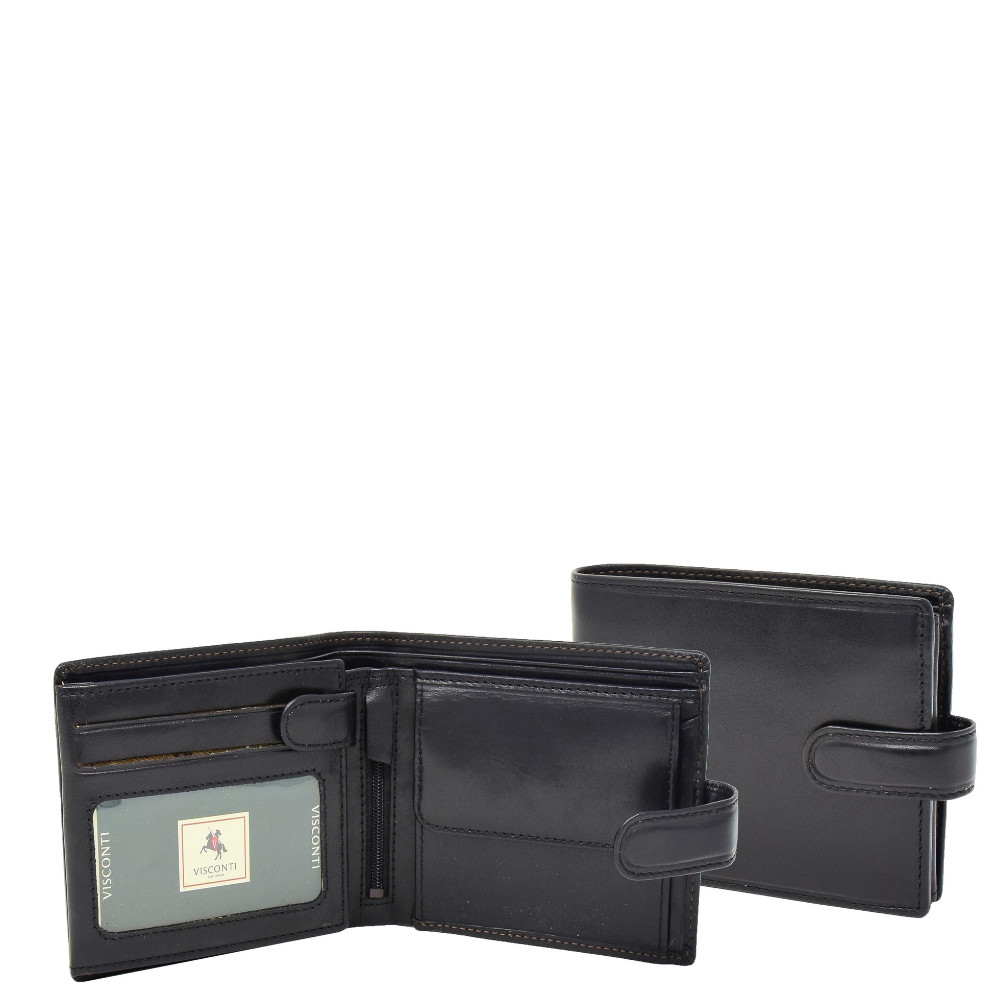 Mens Buckle Closure Leather Wallet Hamburg Black