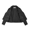 Womens Soft Leather Cross Zip Biker Jacket Lola Black 6