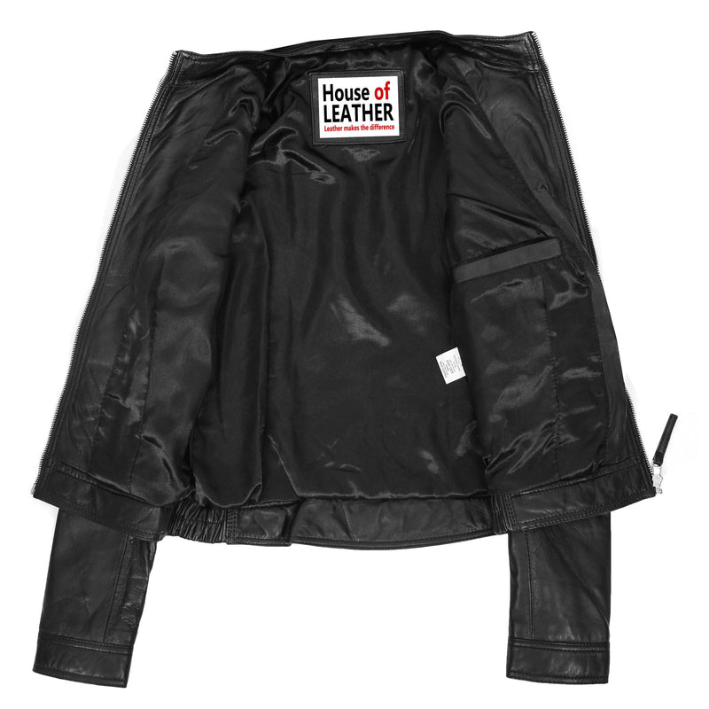Womens Detachable Hoodie Biker House Jacket Black | of Leather Leather