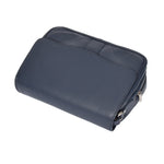 soft navy blue leather bag for women