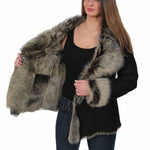 shearling fur lined coat
