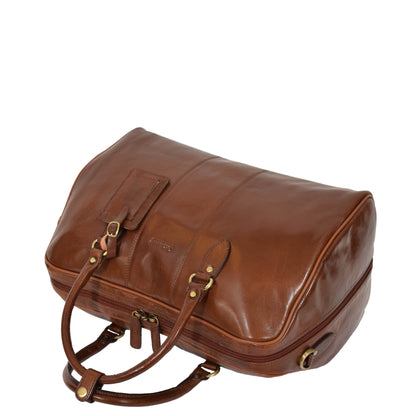 Zip Around Leather Travel Holdall Monaco Tan