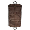 leather garment bags in brown