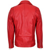 Mens Leather Biker Jacket Brando Style Johnny Red 1