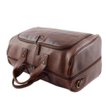 Genuine Leather Travel Holdall Overnight Bag HL015 Brown 4