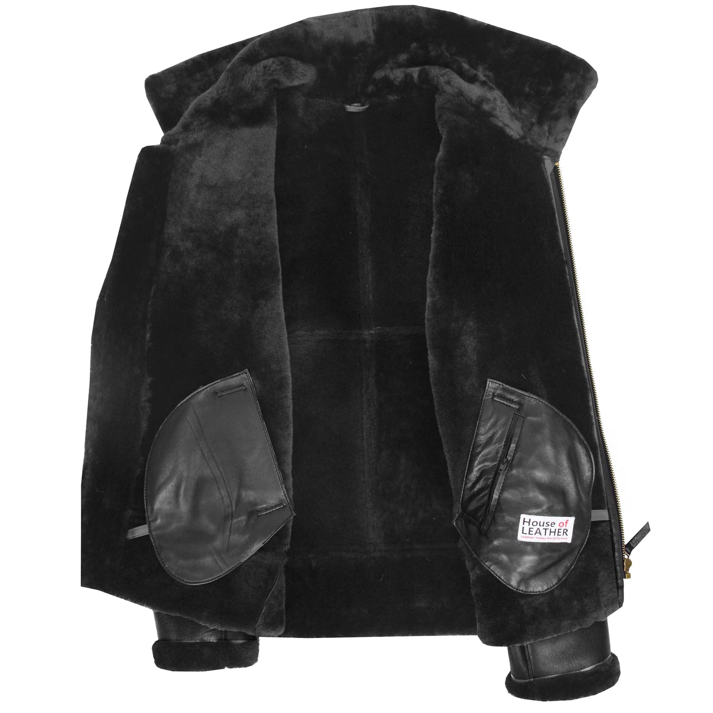 Men's Classic B3 Original Sheepskin Jacket Black 5