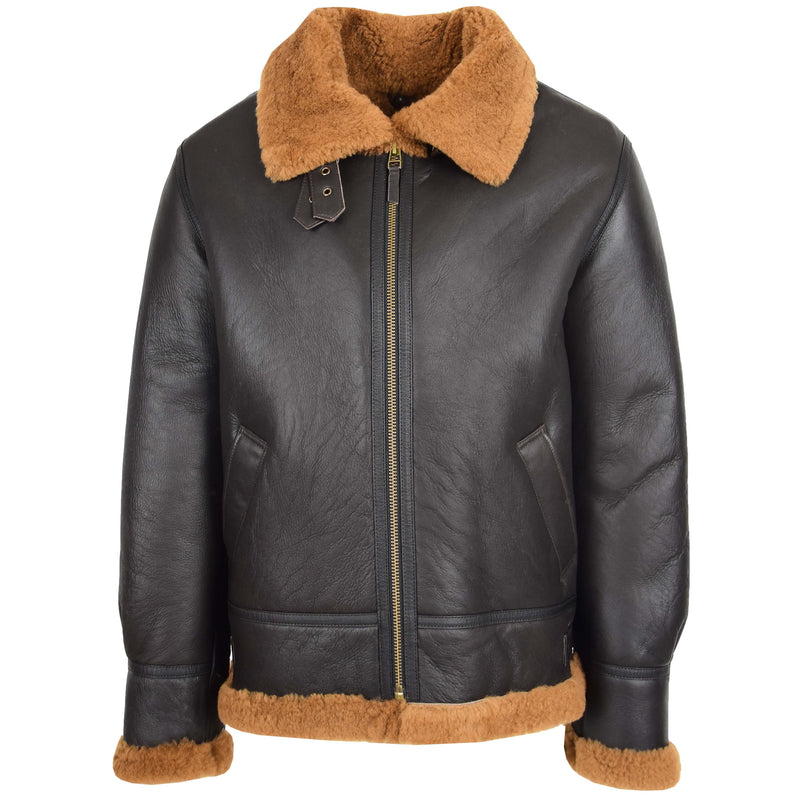 Men's B3 Sheepskin Jacket Detachable Hoodie Ruben Brown Ginger 2