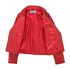 Womens Soft Leather Cross Zip Biker Jacket Lola Red 6