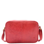 Womens Real Leather Small Cross Body Bag HOL361 Red 1