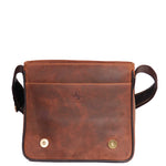 magnetic flap over leather satchel