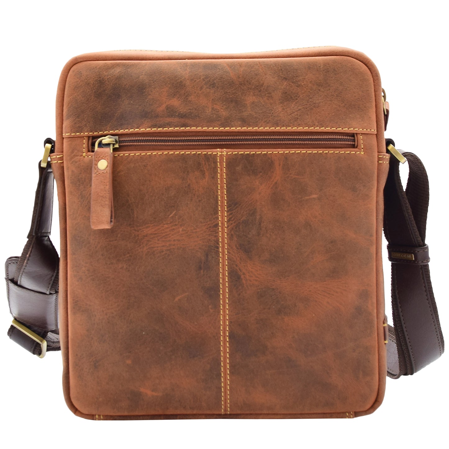 Mens Hunter Crossbody Bag Organiser Genuine Leather Multi Pockets São Paulo Tan 2