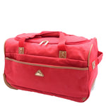 Faux Leather Mid Size Wheeled Holdall H052 Red 9