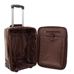 Exclusive Leather Cabin Size Suitcase Kingston Brown 5