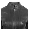 Womens Leather Casual Standing Collar Jacket Ivy Black 6