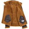 Men's B3 Sheepskin Jacket Detachable Hoodie Ruben Brown Ginger 5