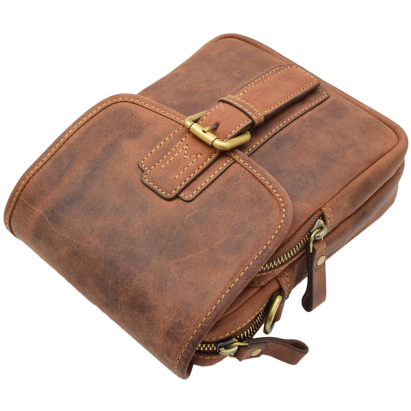 Mens Trendy Smart Crossbody Bag Genuine Leather Messenger Lucas Tan 8