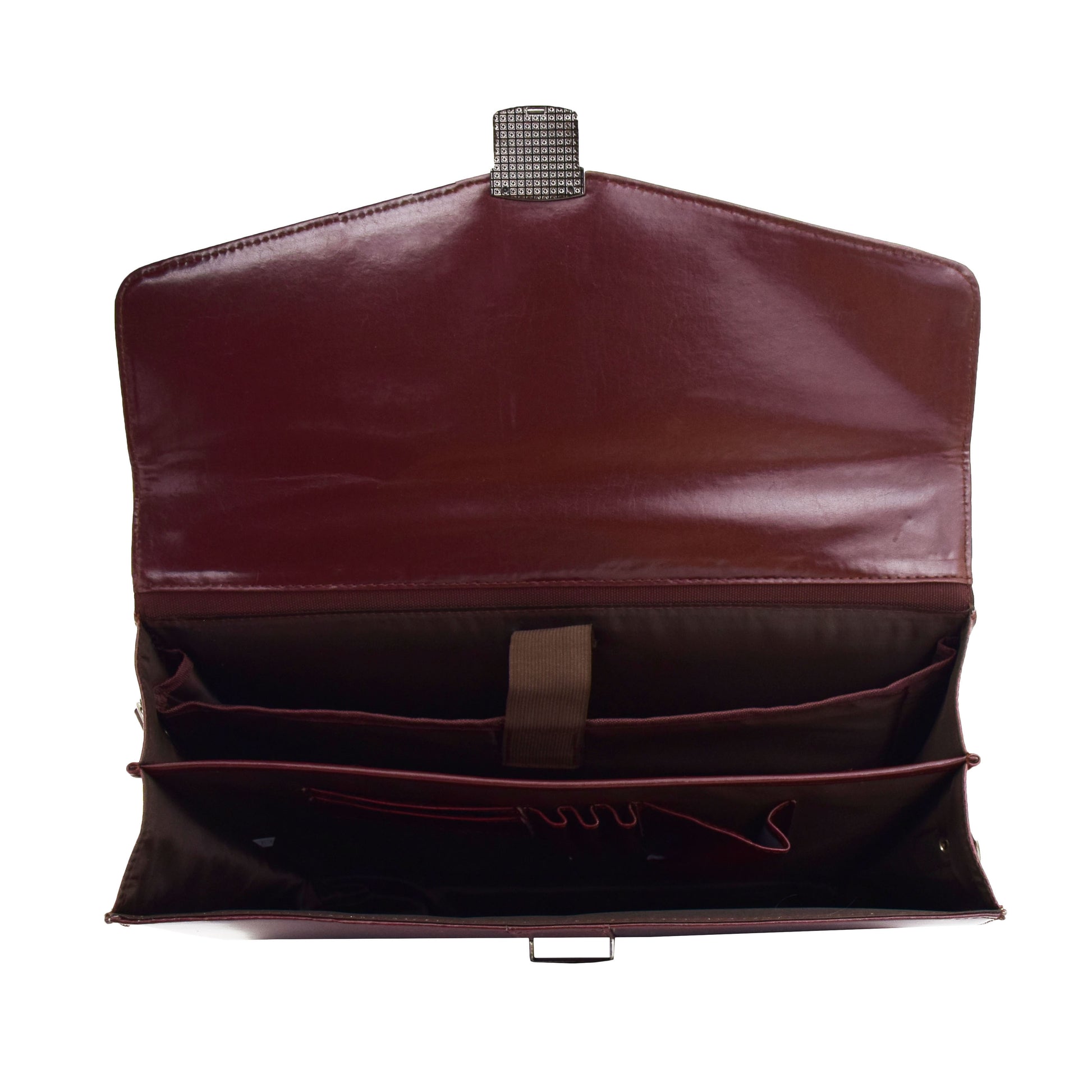 Mens Leather Flap Over Briefcase Dunkirk Brown 6