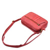 Womens Real Leather Small Cross Body Bag HOL361 Red 4
