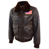 Mens Real Leather G-1 Bomber Jacket Airforce Badges FINCH Brown 9
