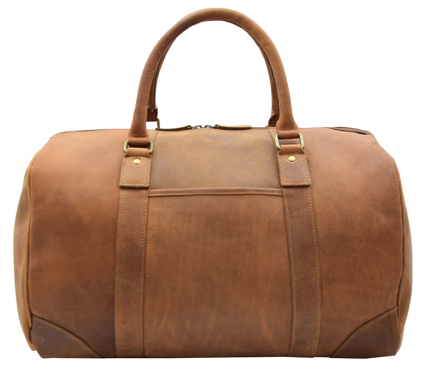 Genuine Leather Holdall Weekend Multi Use Duffle Bag ADEL Tan