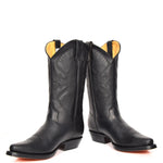 western style leather boots in black
