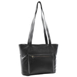 Womens Leather Classic Shopper Shoulder Bag Amelia Black 2
