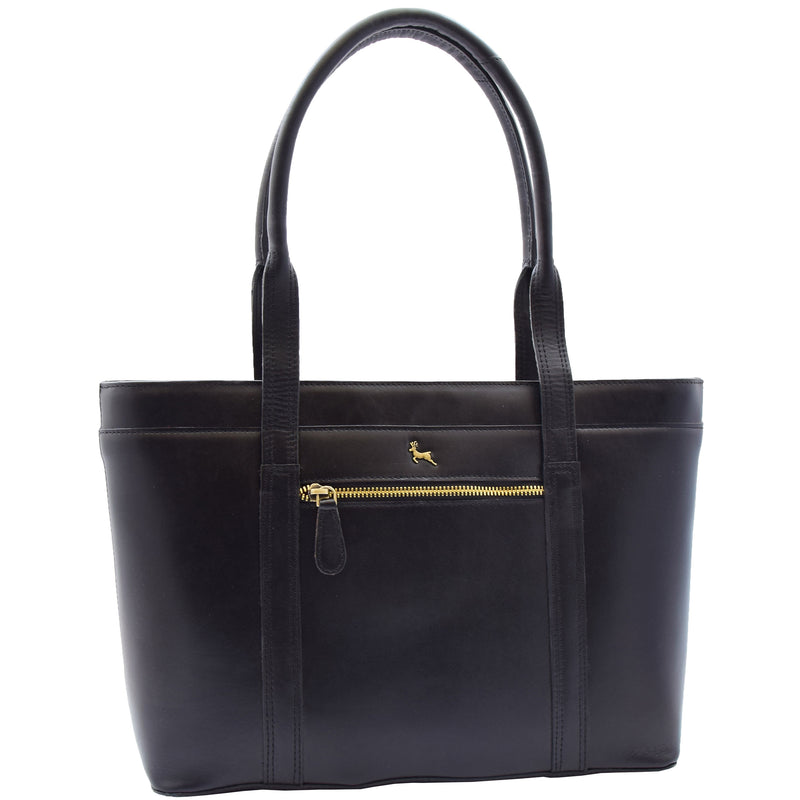 Womens Real Leather Shoulder Bag Large Hobo Handbag Lucy Black