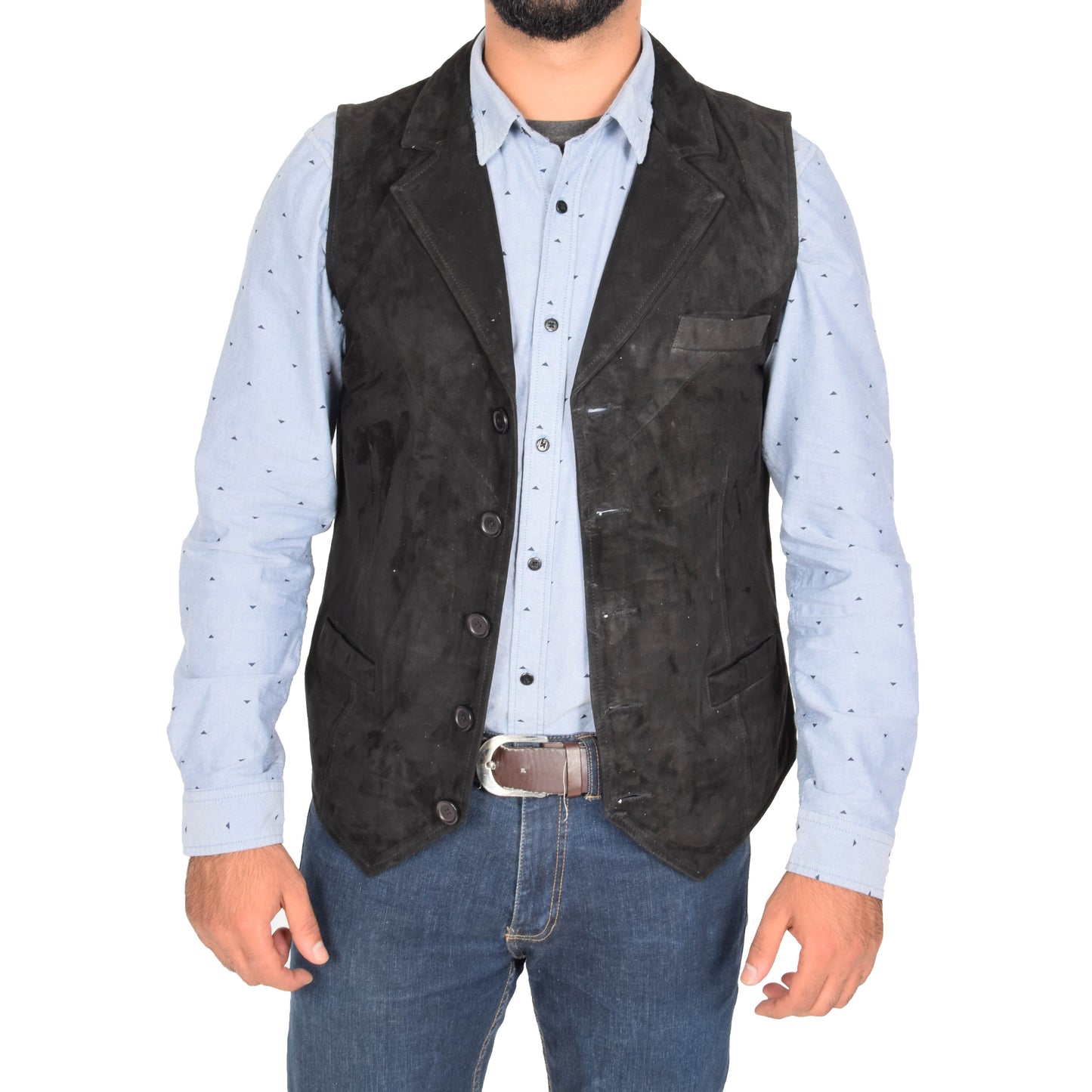 black suede waistcoat