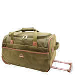 Faux Leather Mid Size Wheeled Holdall H052 Green