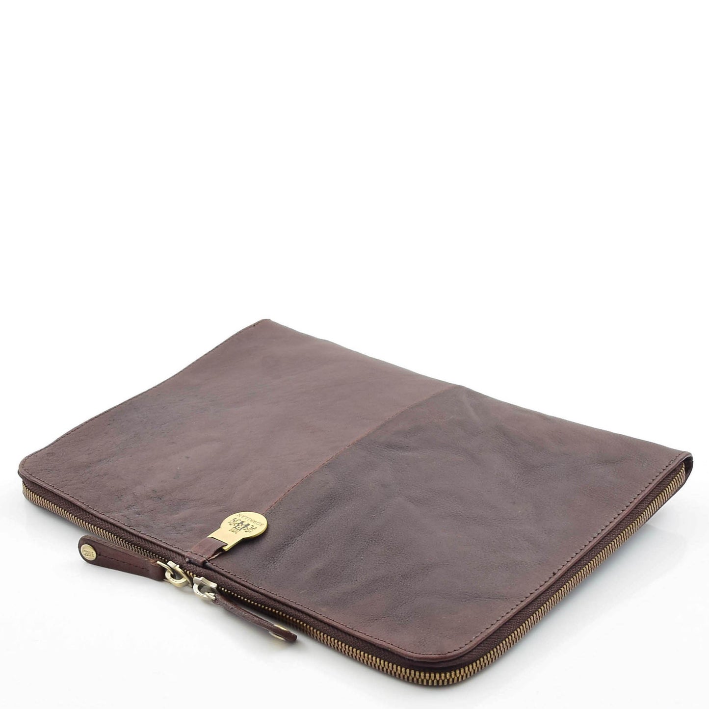 Real Leather Small Portfolio Case Greenville Brown 4