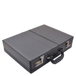 Faux Leather Briefcase Classic Attaché Business Case Calver Black 5