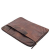 Real Leather Portfolio Case A4 Documents Clutch Washington Brown 3