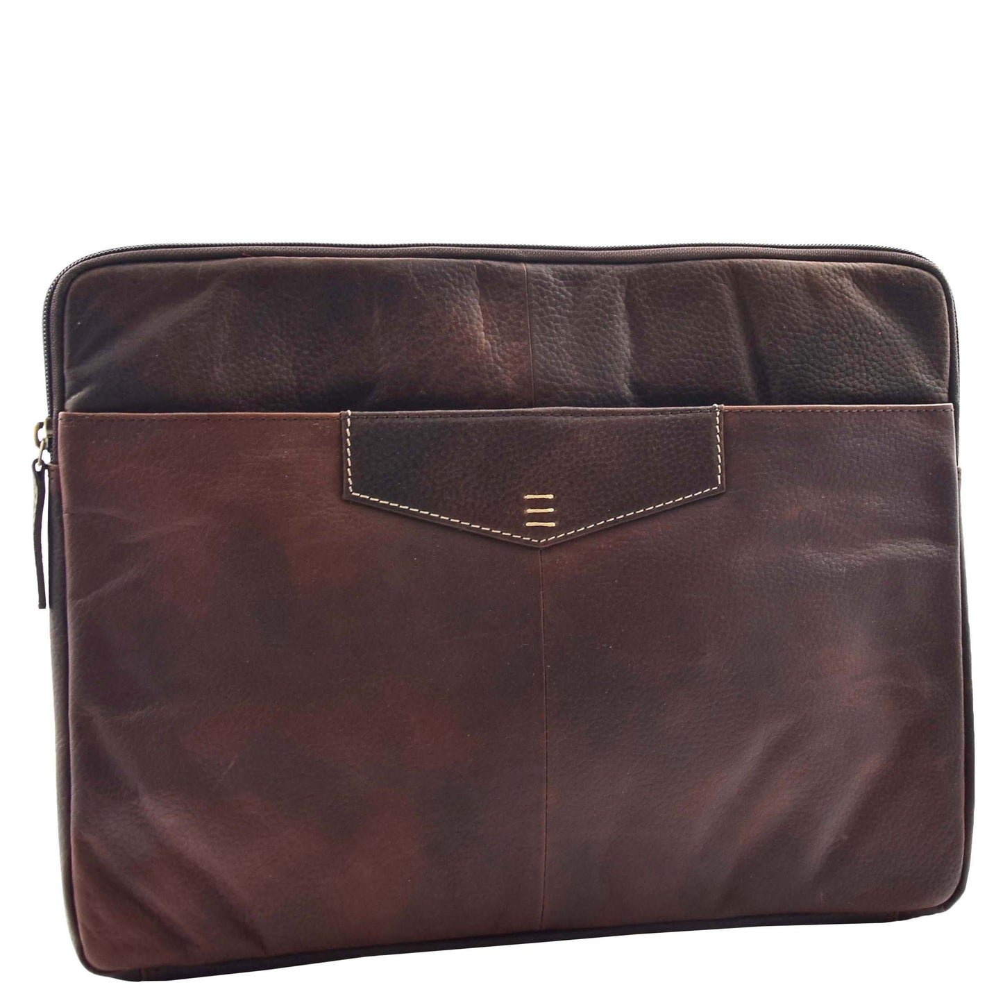 Real Leather Portfolio Case A4 Documents Clutch Washington Brown 2