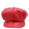 Womens Real Leather Peaked Beret Cap Ballon Red 6