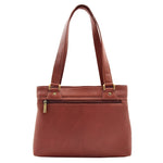 Womens Leather Mid Size Shopper Handbag Bellevue Brown 1