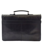 Mens Leather Slimline Briefcase Business Bag Lama Black 1