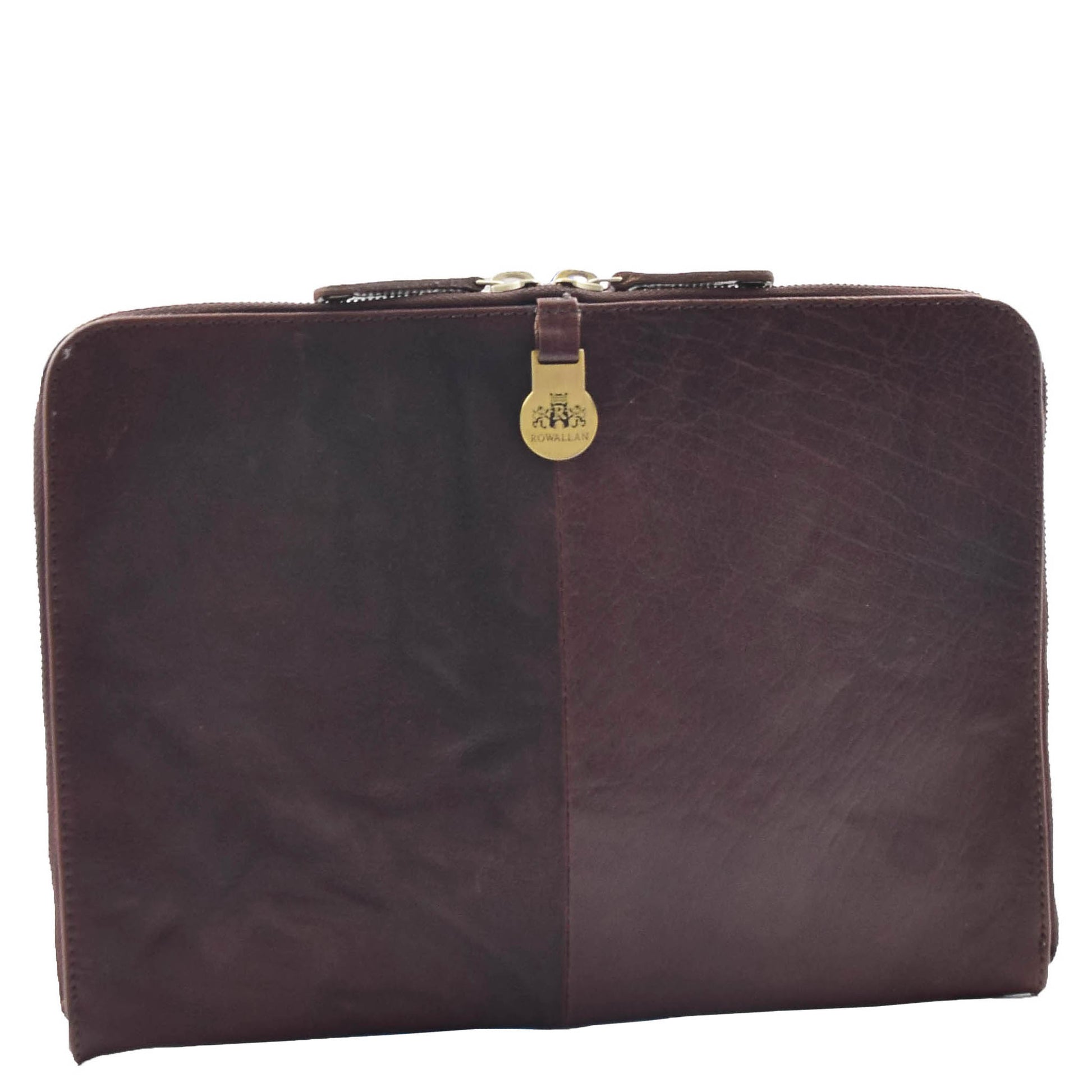 Real Leather Small Portfolio Case Greenville Brown 1